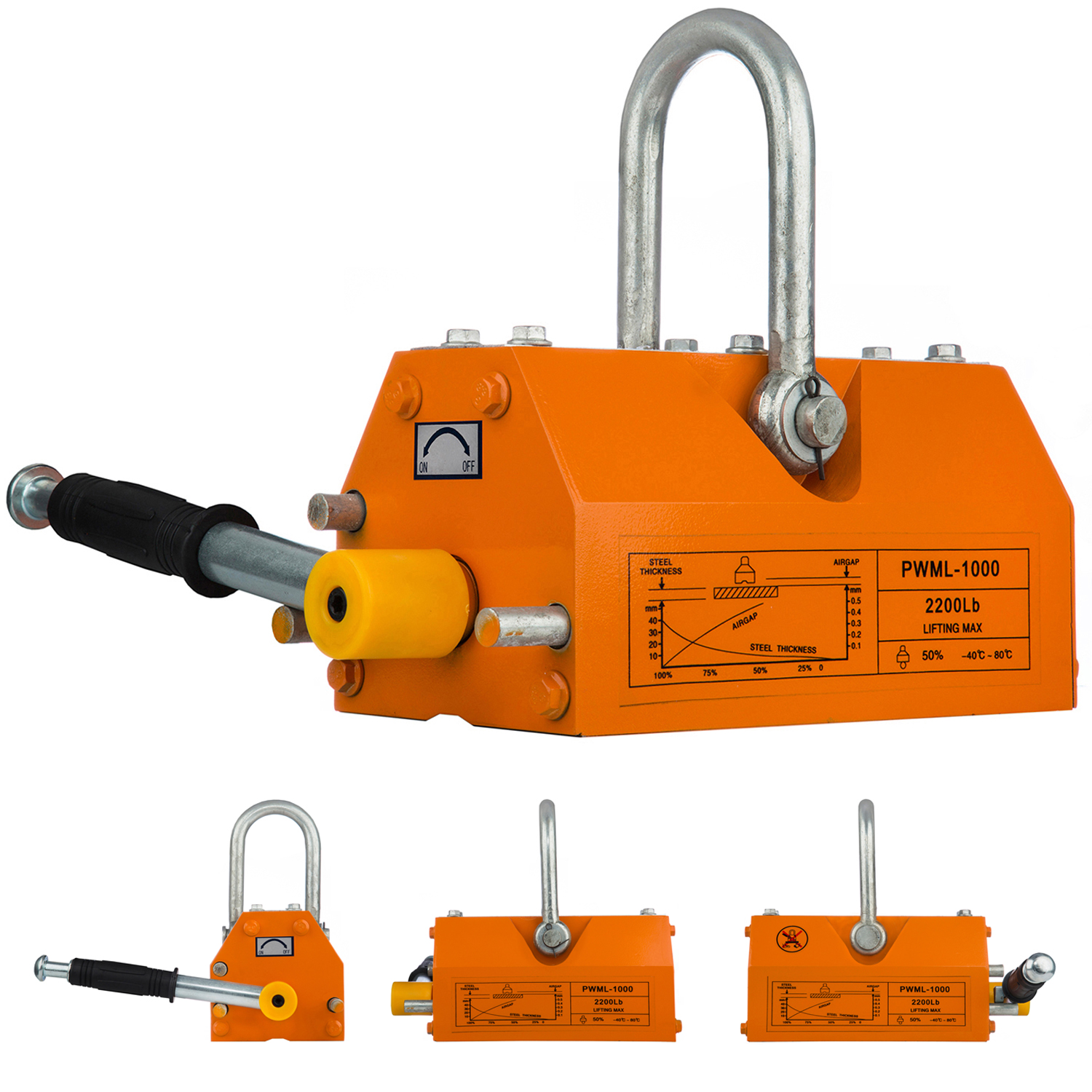 Rebars Loading Sheet Metal Magnetic Lifter 1 Ton Rectangular Magnet Spreaders